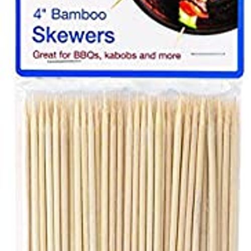 HIC Bamboo BBQ  Kabob and Grill Skewers  4-Inches Long  Set of 100