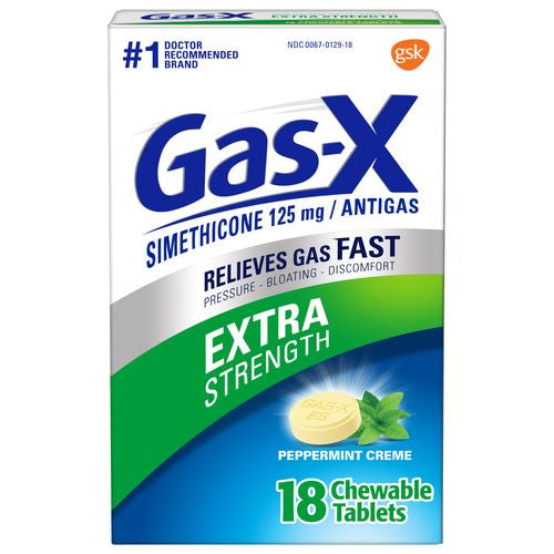 Gas-X Extra Strength Gas Relief Chewable Tablets  Peppermint Creme  18 Count