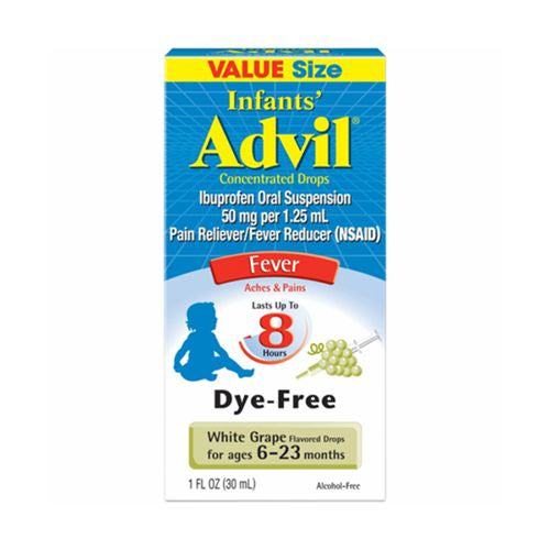 Infants' Advil Fever White Grape Fever Reducer/Pain Reliever Concentrated Drops, 1 fl oz