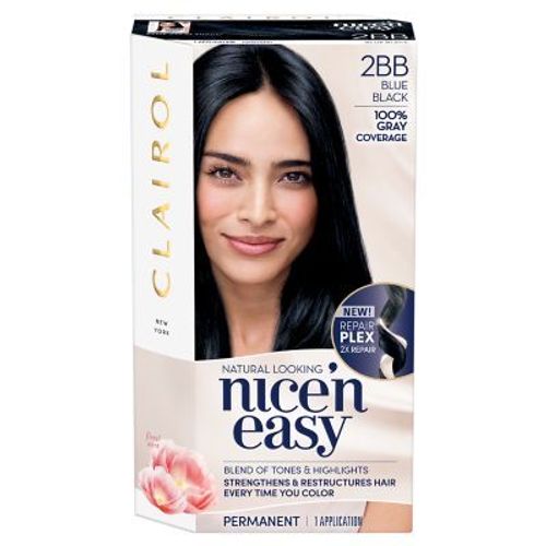 Clairol Nice n Easy Permanent Hair Color Creme  1BB Blue Black  1 Application  Hair Dye