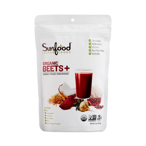 Sunfood Superfoods Organic Beets & Mushroom Powder Energizing Superfood  5.31 Oz