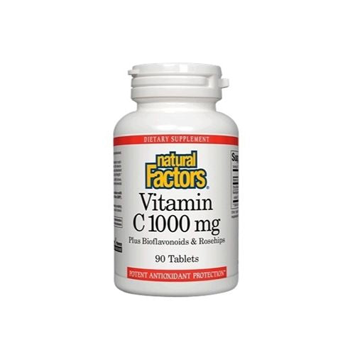 Natural Factors  Vitamin C  Plus Bioflavonoids   Rosehips  1000 mg  90 Tablets