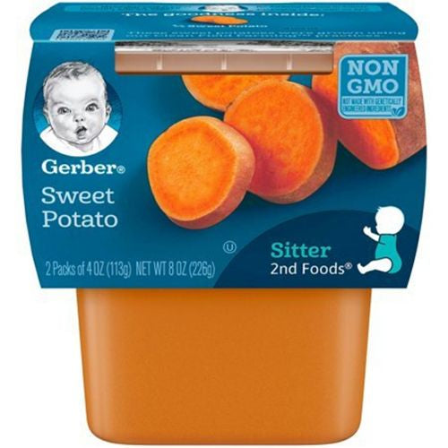 Gerber Sitter 2nd Foods Sweet Potato Baby Meals Tubs - 2ct/4oz Each