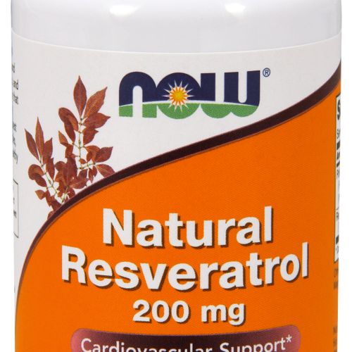 NOW Supplements  Natural Resveratrol 200 mg with Red Wine Extract  60 Veg Capsules