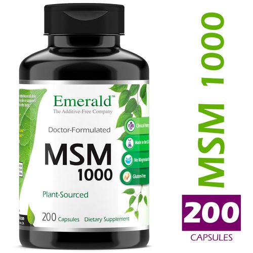 Emerald Labs MSM 1 000 mg - Joint Support for Aches  Anti-Inflammatory  Stress Relief Support  Digestive System Support  and Allergy Relief - 200 Capsules
