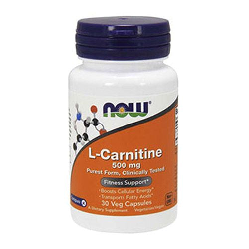 NOW Supplements  L-Carnitine 500mg  Purest Form  Amino Acid  Fitness Support*  180 Veg Capsules