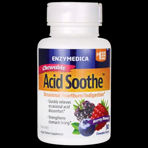 Enzymedica Chewable Acid Soothe - Berry Flavor 30 Chwbls