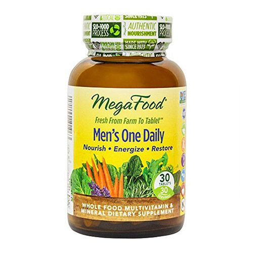 MegaFood Men s One Daily - Men s Multivitamins with B Complex Vitamins and Zinc - Gluten-Free and Made without Dairy or Soy - 30 Tabs