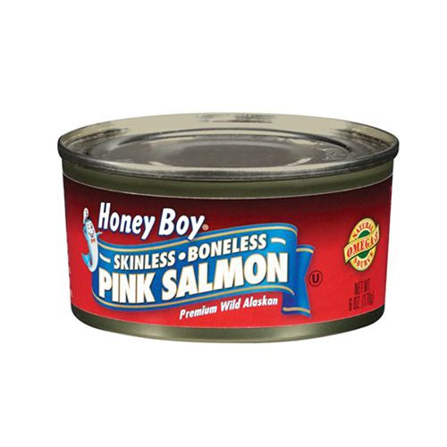 Honey Boy Skinless Boneless Pink Salmon, 6 oz