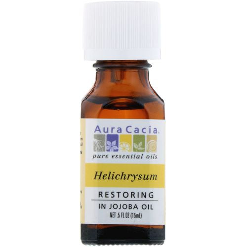 Pure Essential Oil in Jojoba Oil  Helichrysum  0.5 fl oz (15 ml)  Aura Cacia