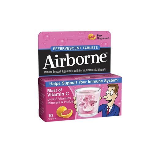 Airborne Vitamin C Effervescent Tablets  Pink Grapefruit - 10 ct