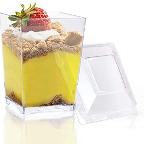 Bd Square Glass-dessert - 1 Ct