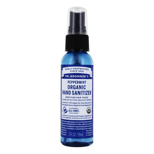 ORGANIC HAND SANITIZER PEPPERMINT / ALCOHOL / SPRAY