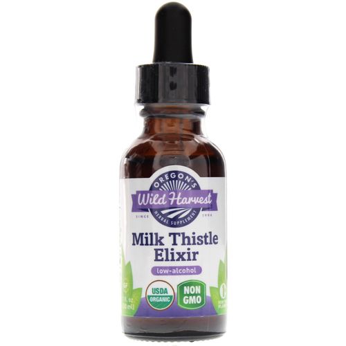 Oregon's Wild Harvest Milk Thistle Elixir Low Alcohol Organic Herbal Supplement,