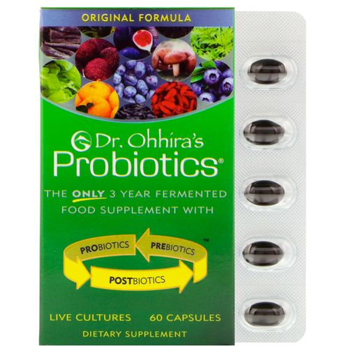 Dr. Ohhira’s Probiotics Original Formula with 3 Year Fermented Prebiotics  Live Active Probiotics and The only Product with Postbiotic Metabolites  60 Capsules