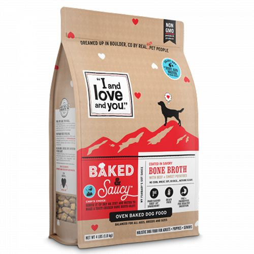 I and love and you  Baked & Saucy Dry Dog Food  Beef + Sweet Potatoes 4LB