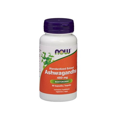 NOW Supplements  Ashwagandha (Withania somnifera) 450 mg (Standardized Extract)  90 Veg Capsules
