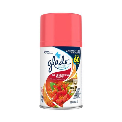 Glade Automatic Spray Refill 1 CT, Red Honeysuckle Nectar, 6.2 OZ. Total, Air Freshener