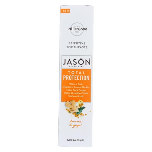 Jason Total Protection Fluoride Free Toothpaste Turmeric & Ginger 4 oz / 113 g
