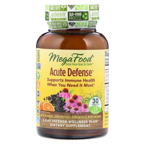 MegaFood  Immune Defense  Supports Immune and Cellular Health  5-Day Intense Wellness Supplement Vegan  30 Tablets (15 Servings)
