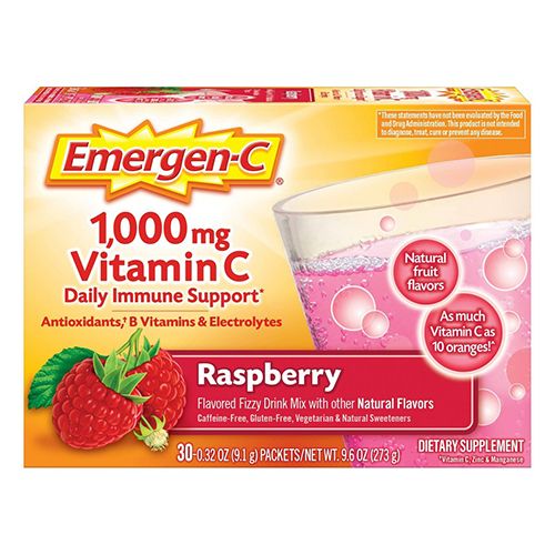 Emergen-C Daily Immune Support Vitamin C Supplement Powder  Raspberry  30 Ct