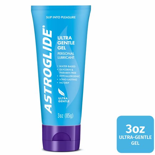 Astroglide Ultra Gentle Gel  Water Based Personal Lubricant  Hypoallergenic Lube  3 oz