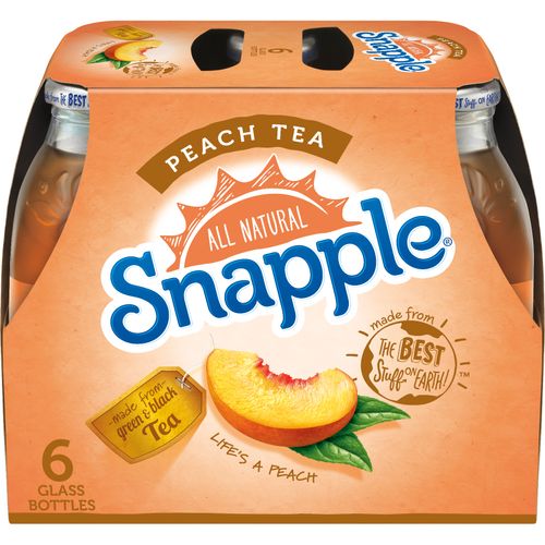 Snapple Peach Tea, 6 Pack - 16.0 oz x 8 pack