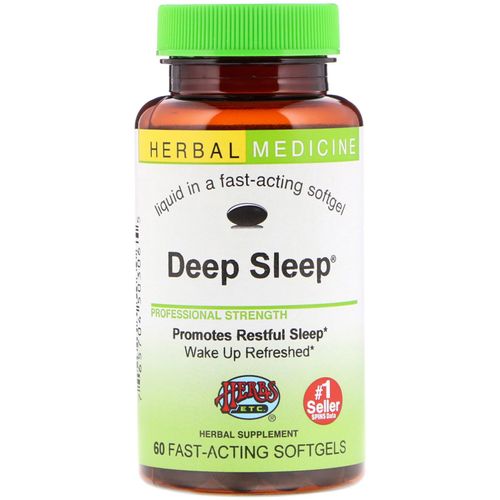 Herbs Etc - Deep Sleep Alcohol Free - 60 Softgels Contains California Poppy