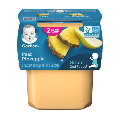 Gerber 2nd Foods Pear Pineapple Baby Food, 4 oz Tub