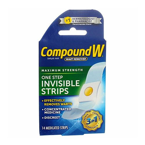 Compound W Maximum Strength One Step Invisible Wart Remover Strips  14 Count