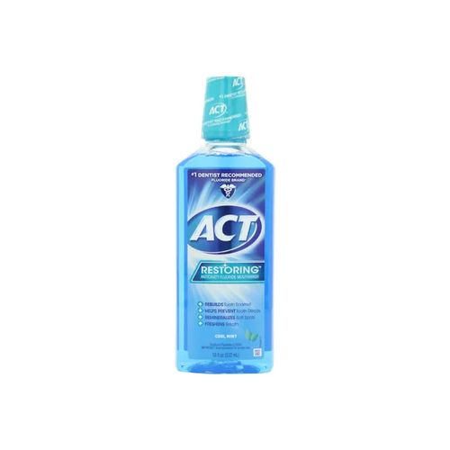 ACT Restoring Anticavity Fluoride Mouthwash With 11% Alcohol  Cool Mint  18 fl. oz.