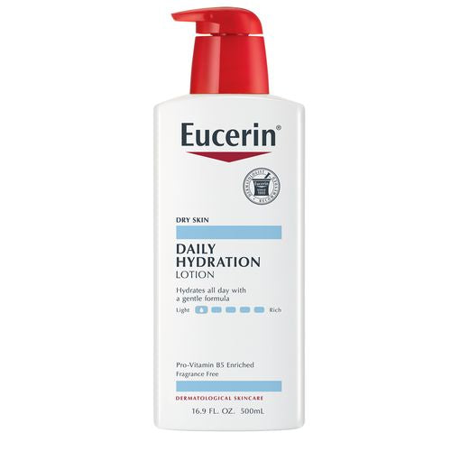 Eucerin Daily Hydration Body Lotion  Unscented Body Lotion  16.9 Fl Oz Pump Bottle