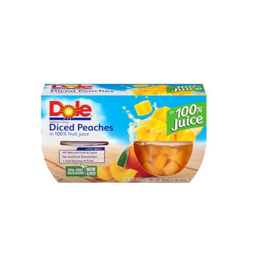 YELLOW CLING DICED PEACHES IN 100% FRUIT JUICE