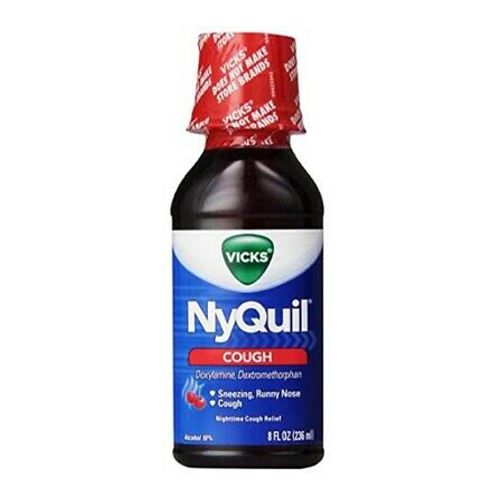 Vicks Nyquil Cough Nighttime Relief Cherry Flavor Liquid 8 Fl Oz