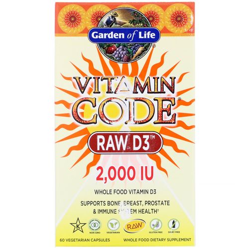 Vitamin Code  RAW D3  50 mcg (2 000 IU)  60 Vegetarian Capsules  Garden of Life