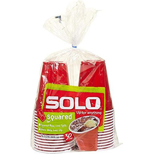 Solo 18oz Squared Plastic Cups  Red  30ct