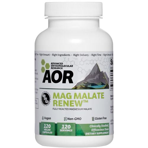 AOR  Mag Malate Renew  Supports a Healthy Heart  Muscle Function and Energy  Magnesium Supplement  120 Servings (120 Capsules)