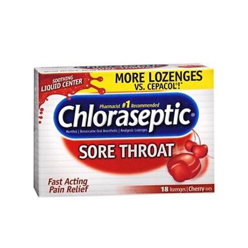 Chloraseptic Sore Throat Lozenges  Cherry Flavor  18 Count