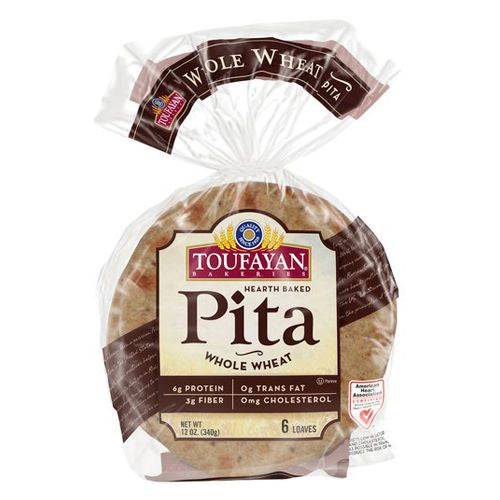 Toufayan Whole Wheat Pita Bread, 6 ct