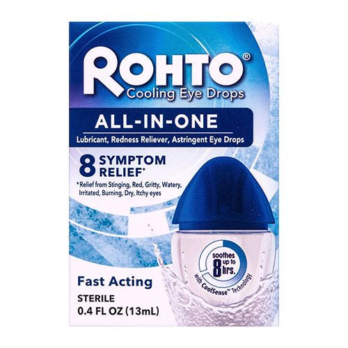 Rohto® All-In-One Multi-Symptom Relief Cooling Eye Drops - 0.4 fl oz Bottle