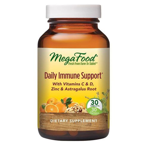 MegaFood Daily Immune Support - Immune System Support with Vitamin C  Vitamin D  Zinc  Astragalus Root  and More - Non-GMO Project Verified - Gluten-Free  and Vegetarian - 30 Tabs