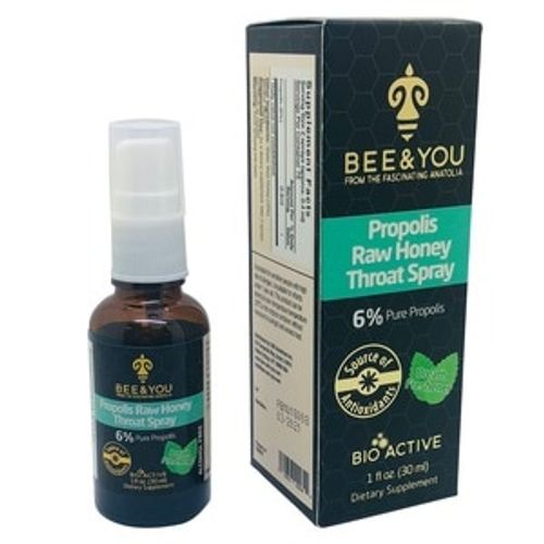 BEE and You Propolis Raw Honey Throat Spray with Menthol - Natural Immune Support & Sore Throat Relief Antioxidants, Keto, Paleo, Gluten-Free, 1 Fl Oz (B082LSFYBH)