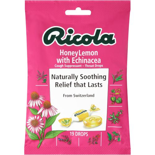 Ricola Honeylemon with Echinacea Cough Suppressant Throat Drop 19 Ct.