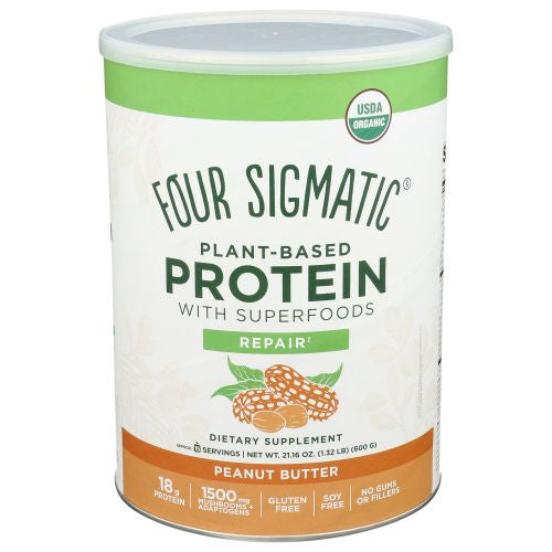 Four Sigmatic Plant-Based Protein with Superfoods  Peanut Butter  1.32 lbs (600 g)
