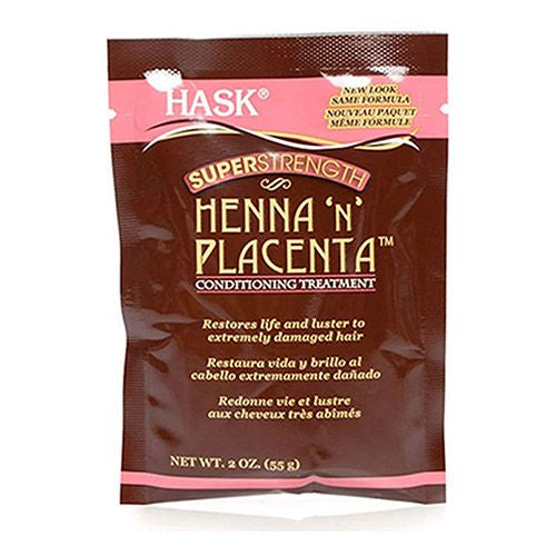 Hask Henna  n  Placenta Super Strength Treatment Pack  2 oz