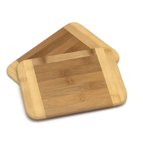 Lipper International Bamboo Wood Two-Tone Kitchen Cutting and Serving Board  Small  8  x 6  x 5/16   Set of 2