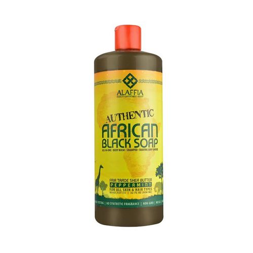 Alaffia Authentic African Black Soap  Peppermint 32 oz