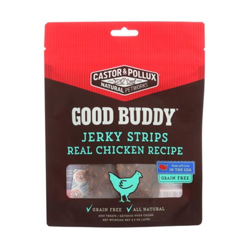 Castor and Pollux Good Buddy Jerky Strips Dog Treats - Real Chicken Recipe -  4.5 oz.