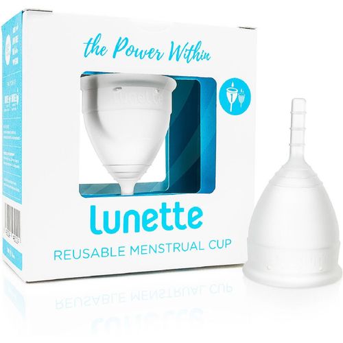Lunette clear model 1 1 Menstrual cup, non-latex, reusable