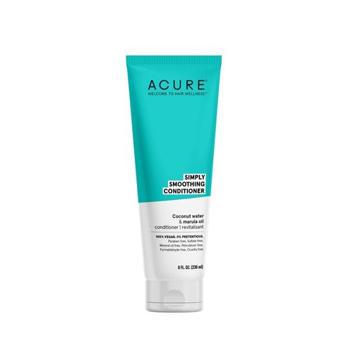 Acure Simply Smoothing Conditioner - & Marula Oil | 100% Vegan | Performance Driven Hair Care | Smooths & Reduces Frizz | White/Blue, Coconut Water, 8 Fl.Oz (B082YG4LNC)